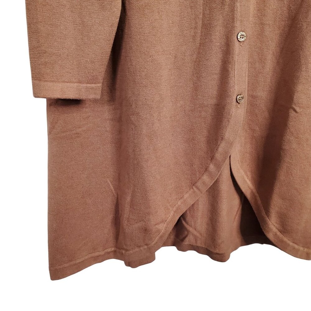 Isaac Mizrahi Live! Sz 1X Cardigan Long A-Line Button Front Sweater Dress Jacket - Picture 9 of 11